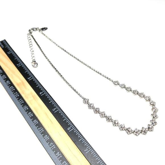 Charming Charlie Clear Rhinestone Choker Necklace, Diamond Pattern, 19 Inches - Picture 5 of 7